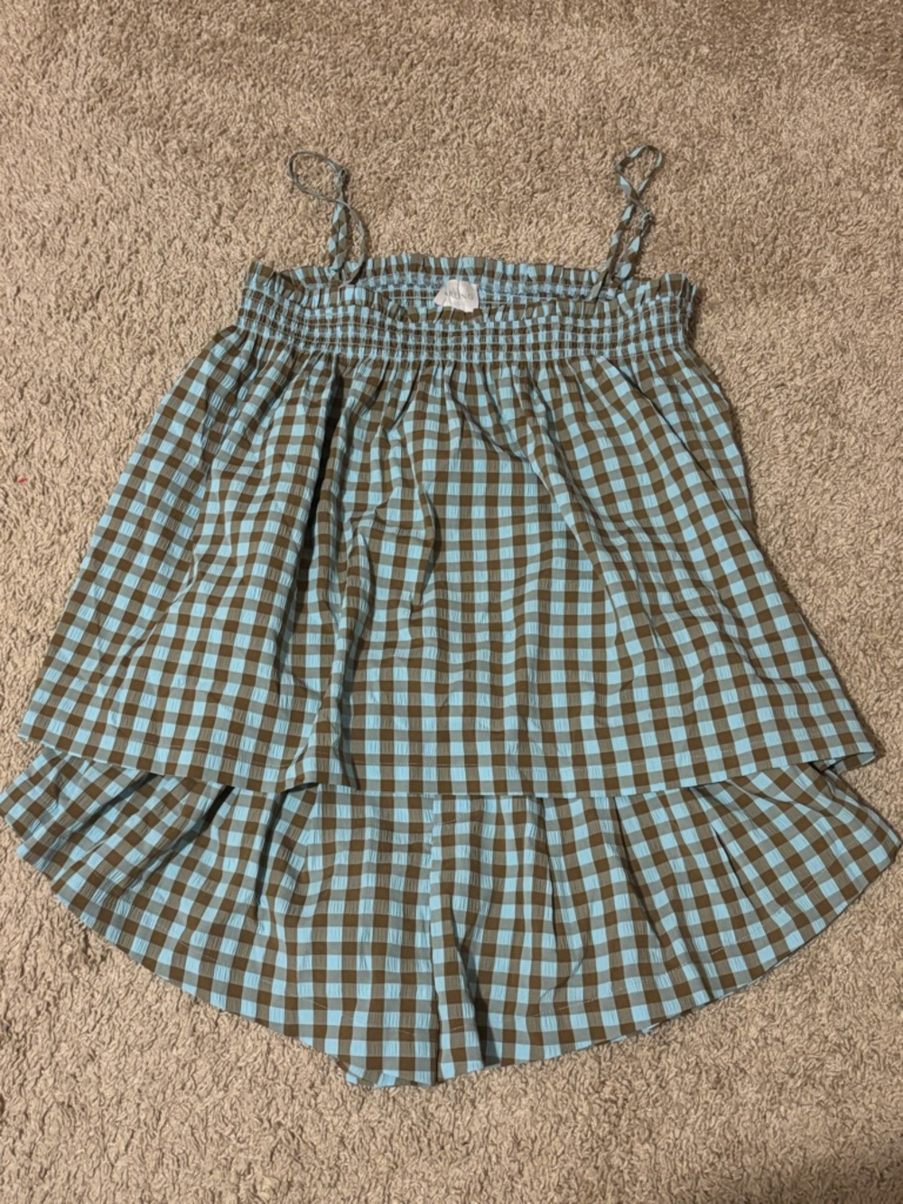 NEW! Darling Loungewear Stevie Set Mocha Mint Gingham Size Small